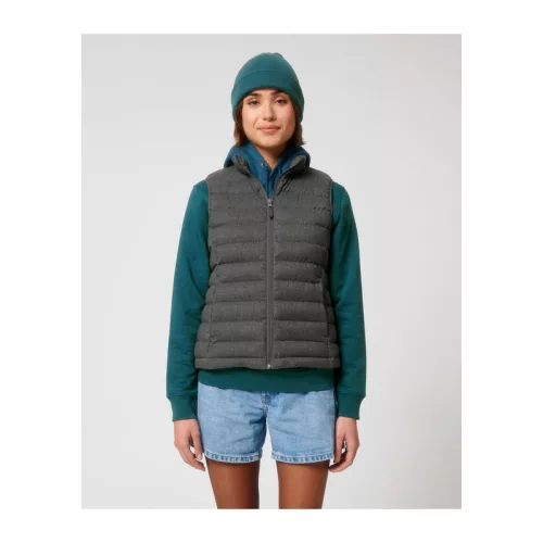 Stella Climber gyapjúhatású női mellény (S, Deep Metal Heather Grey)