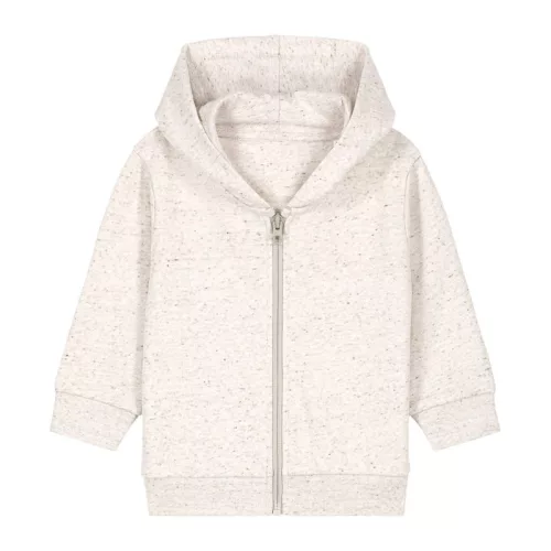 Baby Connector babák cipzáros kapucnis pulóvere (6-12 m/68-80cm, Eco Heather)