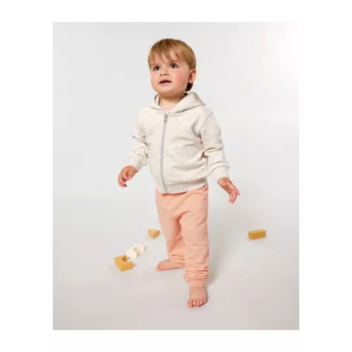 Baby Connector babák cipzáros kapucnis pulóvere (18-24 m/86-92cm, Eco Heather)