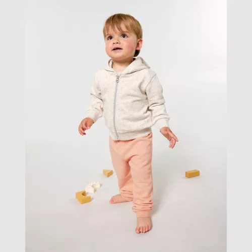 Baby Connector babák cipzáros kapucnis pulóvere (24-36 m/92-98cm, Eco Heather)