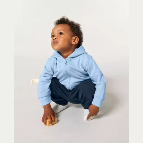 Baby Connector babák cipzáros kapucnis pulóvere (6-12 m/68-80cm, Blue Soul)