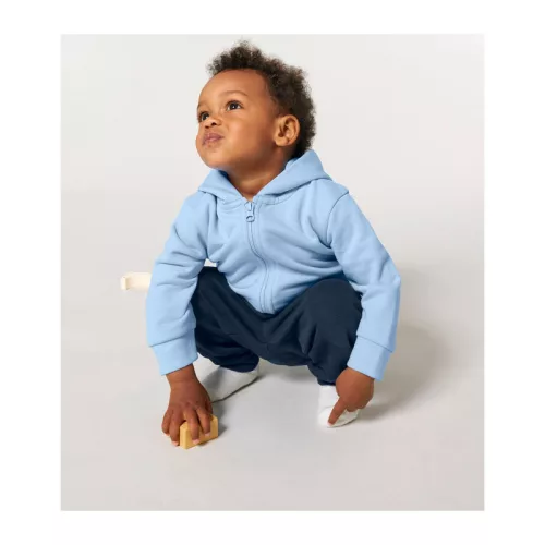 Baby Connector babák cipzáros kapucnis pulóvere (6-12 m/68-80cm, Blue Soul)