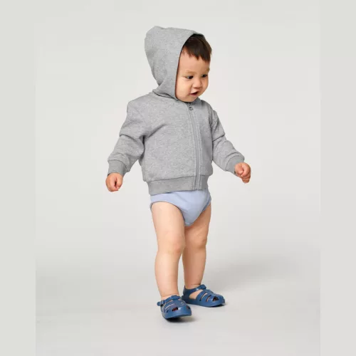 Baby Connector babák cipzáros kapucnis pulóvere (24-36 m/92-98cm, Heather Grey)