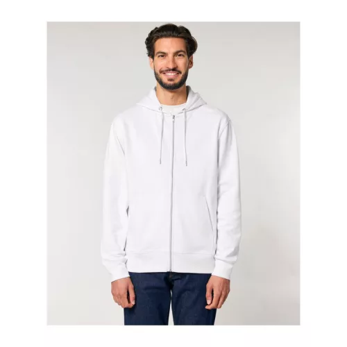 Cultivator 2.0 uniszex cipzáras kapucnis pulóver (4XL, White)