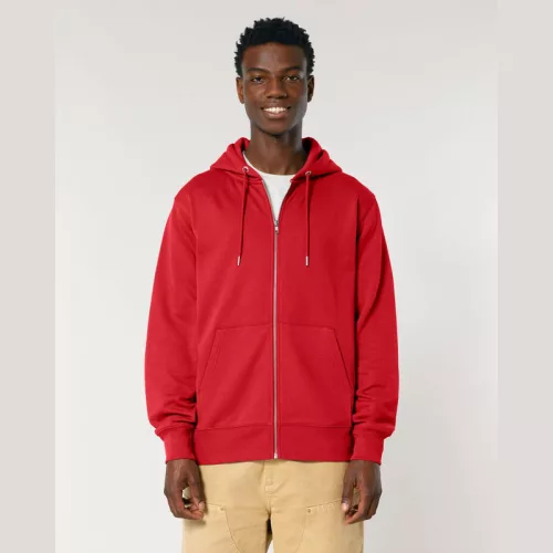 Cultivator 2.0 uniszex cipzáras kapucnis pulóver (5XL, Red)