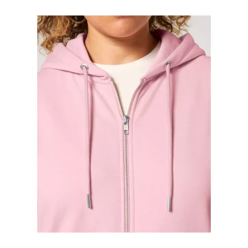 Cultivator 2.0 uniszex cipzáras kapucnis pulóver (L, Cotton Pink)