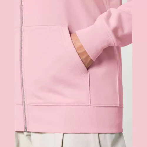 Cultivator 2.0 uniszex cipzáras kapucnis pulóver (L, Cotton Pink)