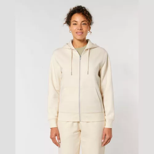 Cultivator 2.0 uniszex cipzáras kapucnis pulóver (3XL, Natural Raw)