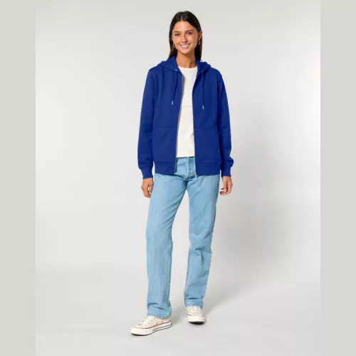 Cultivator 2.0 uniszex cipzáras kapucnis pulóver (XL, Worker Blue)