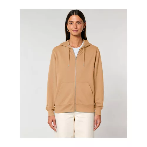 Cultivator 2.0 uniszex cipzáras kapucnis pulóver (2XL, Latte)