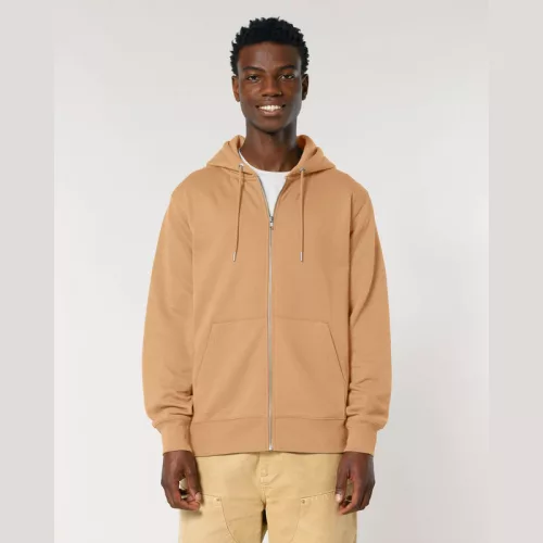 Cultivator 2.0 uniszex cipzáras kapucnis pulóver (3XL, Latte)