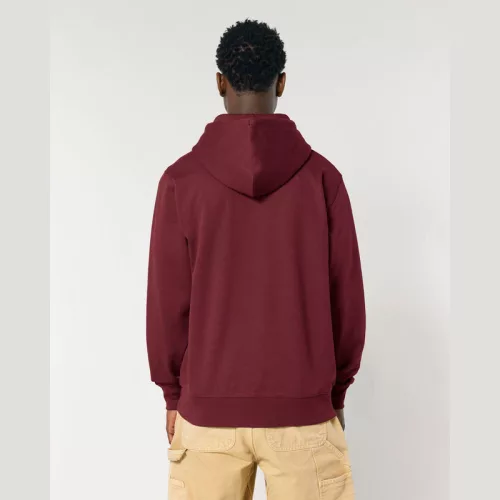 Cultivator 2.0 uniszex cipzáras kapucnis pulóver (4XL, Burgundy)