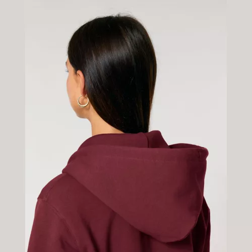 Cultivator 2.0 uniszex cipzáras kapucnis pulóver (5XL, Burgundy)