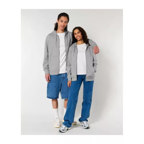 Cultivator 2.0 uniszex cipzáras kapucnis pulóver (2XS, Heather Grey)