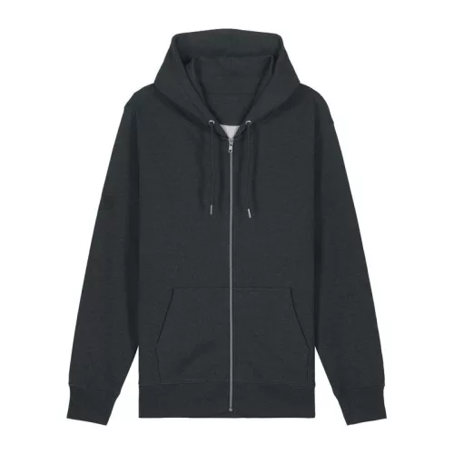 Cultivator 2.0 uniszex cipzáras kapucnis pulóver (XS, Dark Heather Grey)