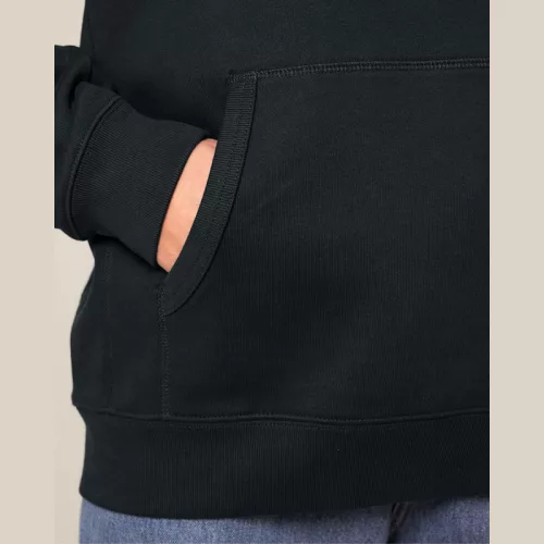 Striker uniszex, laza raglán ujjú kapucnis pulóver (2XS, Black)