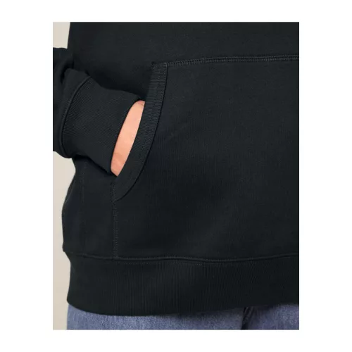 Striker uniszex, laza raglán ujjú kapucnis pulóver (XS, Black)