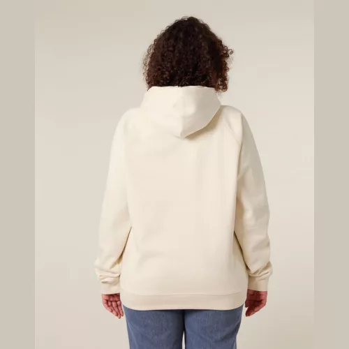 Striker uniszex, laza raglán ujjú kapucnis pulóver (L, Natural Raw)