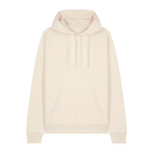 Striker uniszex, laza raglán ujjú kapucnis pulóver (M, Natural Raw)