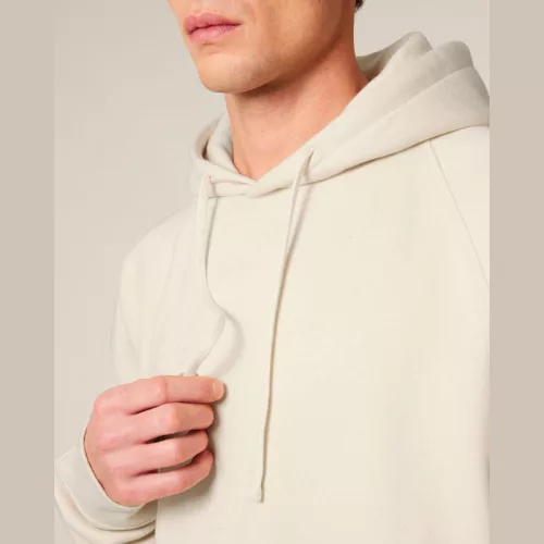 Striker uniszex, laza raglán ujjú kapucnis pulóver (3XL, Natural Raw)