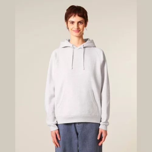 Striker uniszex, laza raglán ujjú kapucnis pulóver (XS, Cool Heather Grey)