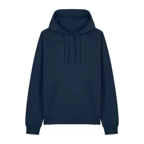 Striker uniszex, laza raglán ujjú kapucnis pulóver (3XL, French Navy)