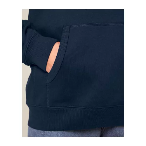 Striker uniszex, laza raglán ujjú kapucnis pulóver (3XL, French Navy)