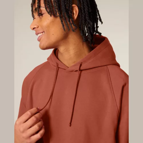 Striker uniszex, laza raglán ujjú kapucnis pulóver (XL, Heritage Brown)