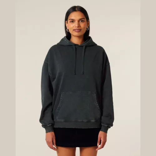 Slammer 2.0 vintage oversized kapucnis pulóver (XL, G. Dyed Black Rock)