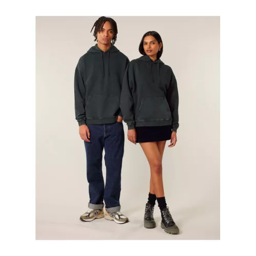 Slammer 2.0 vintage oversized kapucnis pulóver (XS, G. Dyed Black Rock)