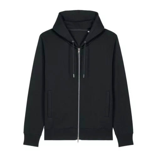 The Astor unisex cipzáras kapucnis pulóver (2XS, Black)