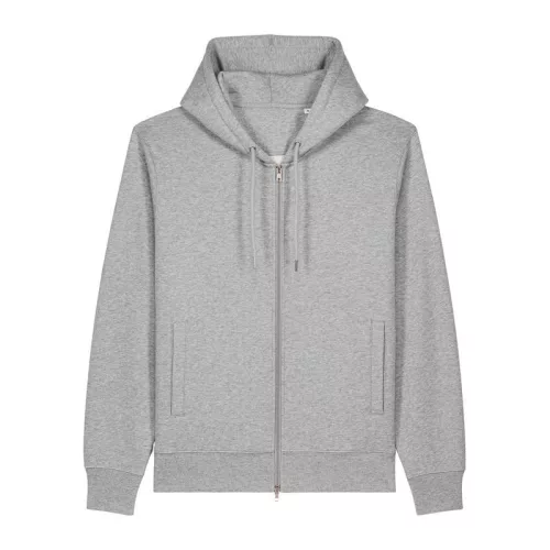 The Astor unisex cipzáras kapucnis pulóver (L, Heather Grey)