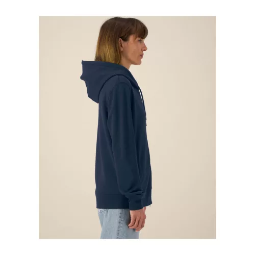 The Astor unisex cipzáras kapucnis pulóver (XL, French Navy)