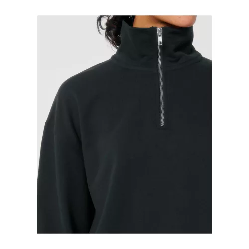 Miller Dry uniszex, negyed cipzáras pulóver (XS, Black)