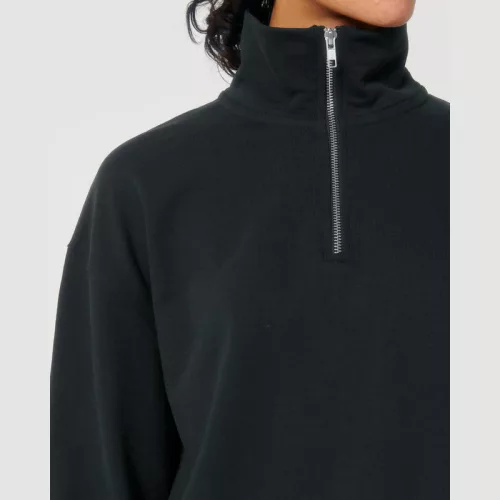 Miller Dry uniszex, negyed cipzáras pulóver (XS, Black)
