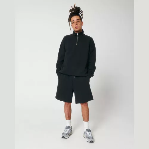 Miller Dry uniszex, negyed cipzáras pulóver (XS, Black)