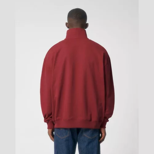 Miller Dry uniszex, negyed cipzáras pulóver (3XL, Red Earth)