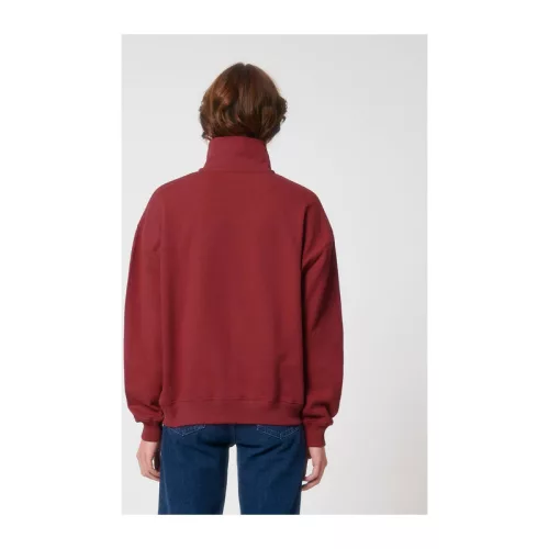 Miller Dry uniszex, negyed cipzáras pulóver (3XL, Red Earth)
