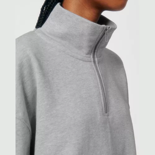 Miller Dry uniszex, negyed cipzáras pulóver (2XS, Heather Grey)