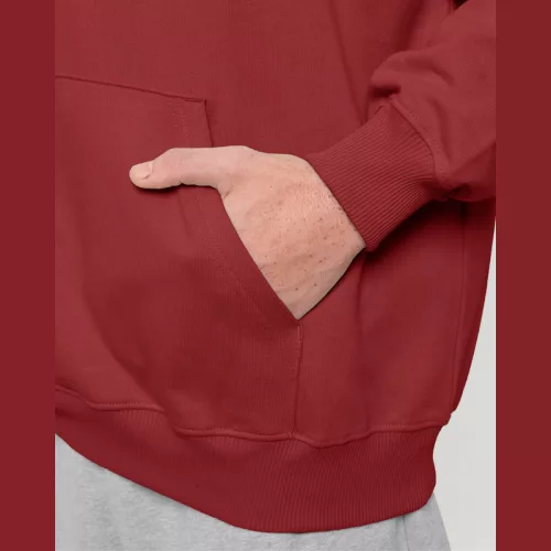 Cooper Dry uniszex bő szabású kapucnis pulóver (3XL, Red Earth)