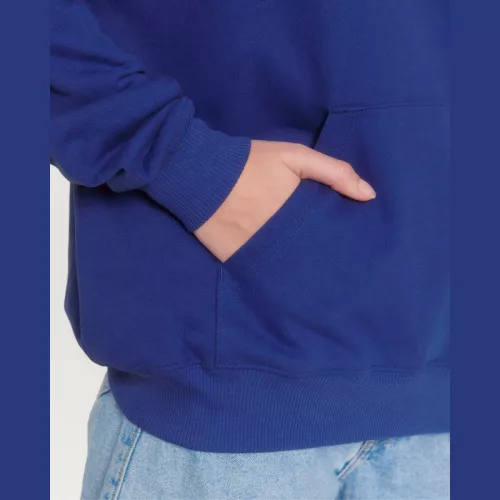 Cooper Dry uniszex bő szabású kapucnis pulóver (L, Worker Blue)