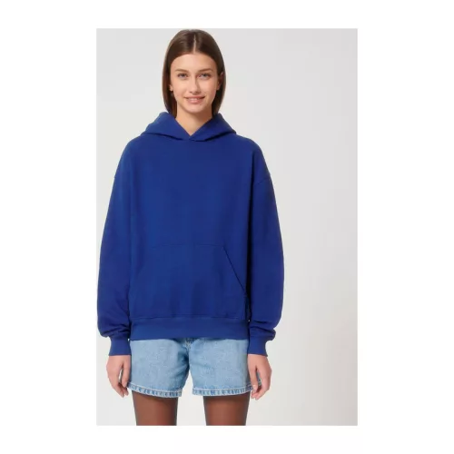 Cooper Dry uniszex bő szabású kapucnis pulóver (3XL, Worker Blue)