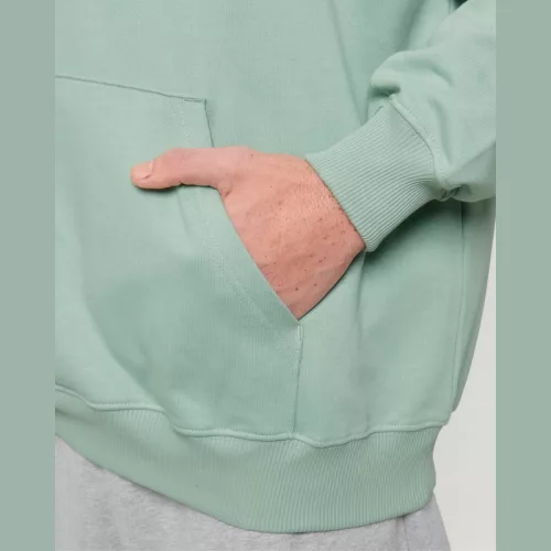 Cooper Dry uniszex bő szabású kapucnis pulóver (M, Aloe)