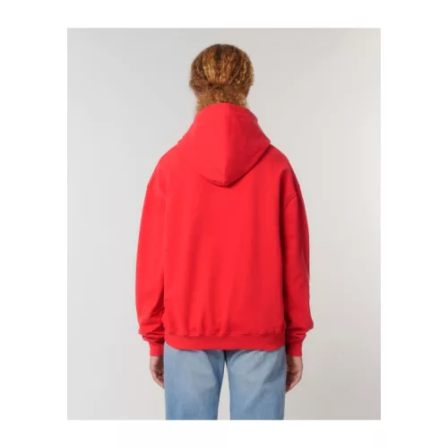 Cooper Dry uniszex bő szabású kapucnis pulóver (M, Deck Chair Red)