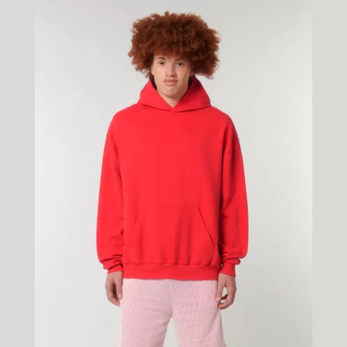 Cooper Dry uniszex bő szabású kapucnis pulóver (2XS, Deck Chair Red)