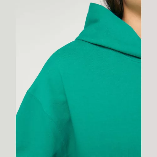 Cooper Dry uniszex bő szabású kapucnis pulóver (M, Go Green)