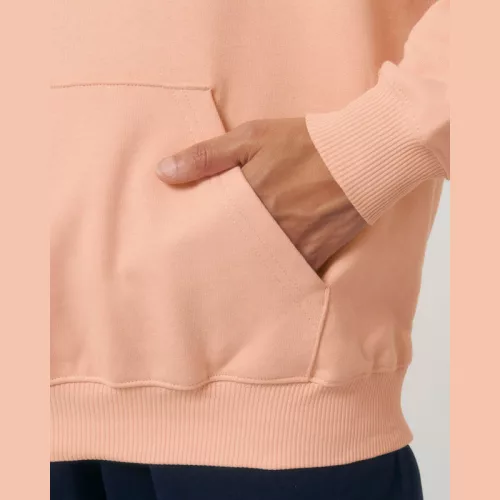 Cooper Dry uniszex bő szabású kapucnis pulóver (XS, Fraiche Peche)