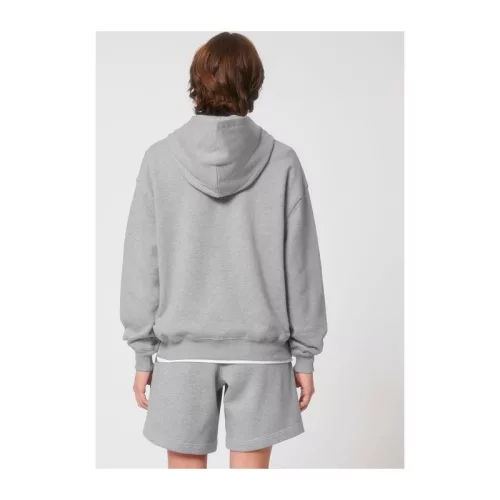 Cooper Dry uniszex bő szabású kapucnis pulóver (L, Heather Grey)