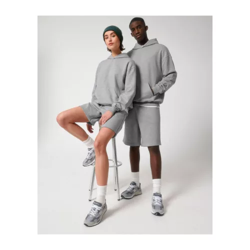 Cooper Dry uniszex bő szabású kapucnis pulóver (2XS, Heather Grey)