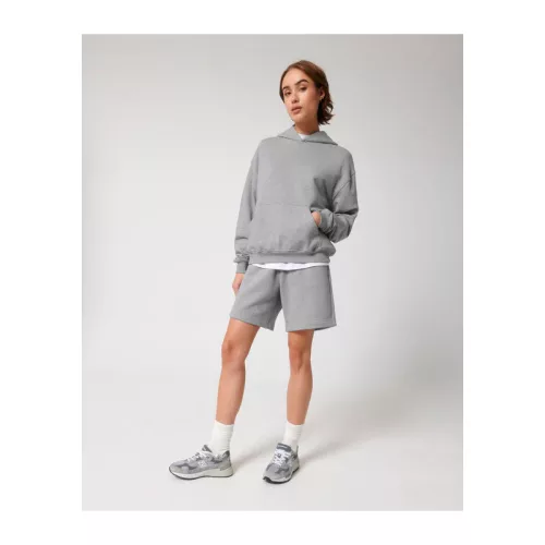 Cooper Dry uniszex bő szabású kapucnis pulóver (2XS, Heather Grey)